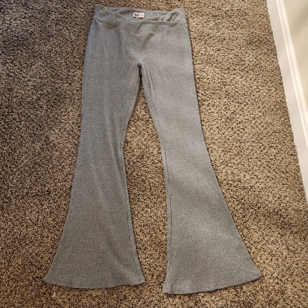 SO Brand Gray Flared Leggings Juniors Size 14 Plus